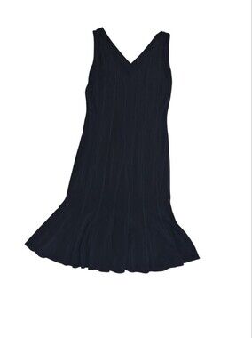 Shape FX Black V-Neck Sleeveless Fit-and-Flare Dress